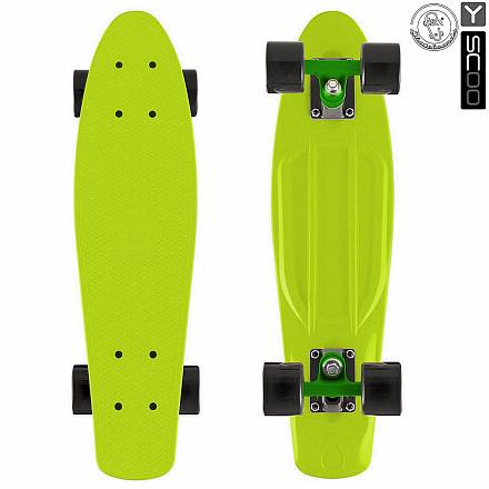 Скейтборд виниловый Y-Scoo Fishskateboard 22" 401-L с сумкой, зеленый 